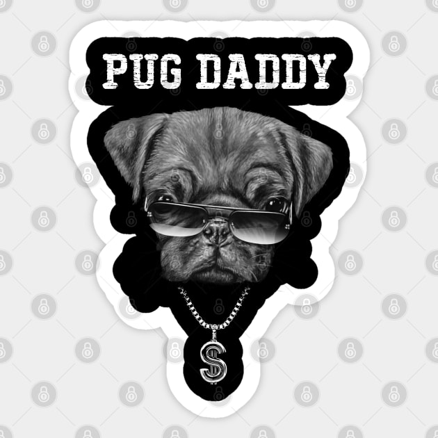 Pug Daddy Sticker by Vincent Trinidad Art